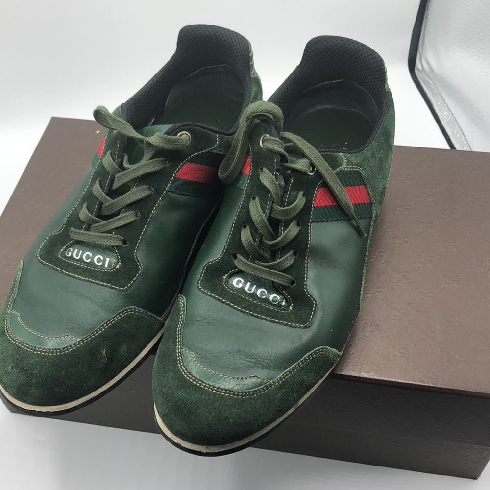 Gucci Verde Softy Tec Cirano Sneakers Men’s Gucci 7.5 US 8 Shoes - Picture 3 of 16